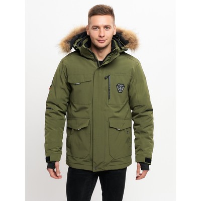Куртка зимняя мужская удлиненная с мехом, цвет хаки размер 48 (7808447) -Купить по цене от 7 485.00 руб.